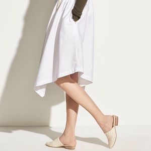 Vince Asymmetric Cotton Skirt - White / Small